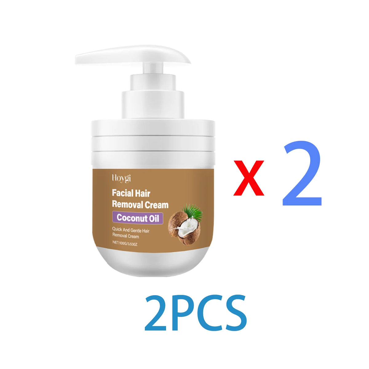 Coconut Hair Removal Cream for Body Face Legs Armpits Fast Gentle Depilatory Cream Women Men Sensitive Skin No Irritation 100g