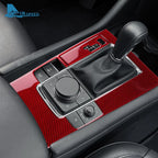 Mazda 3 Axela 2019-2025 Gear Shift Panel Trim Sticker Soft Carbon Fiber Black/Red
