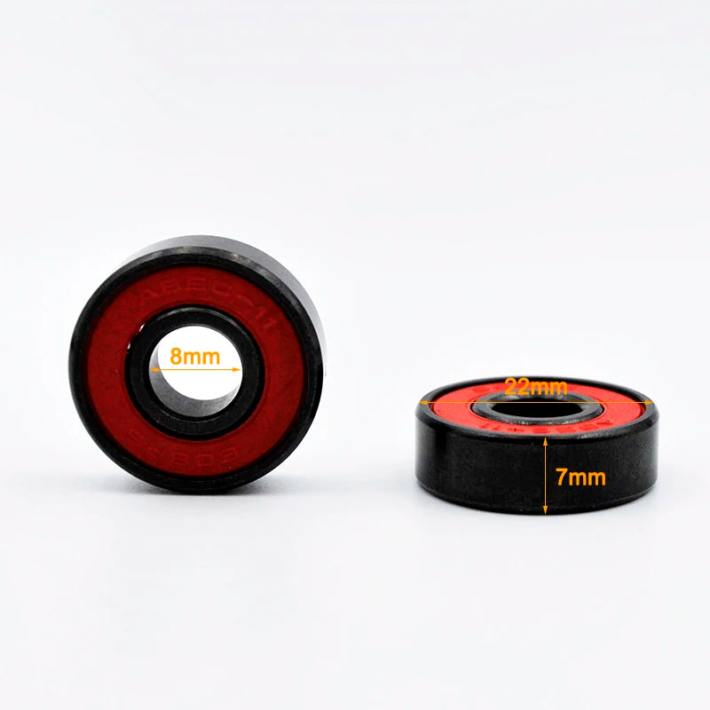 8pcs 608 2RS Hybrid Ceramic Ball Bearing 8*22*7 mm High Speed Roller Skate Skateboard Wheel Miniature Longboard Bearings
