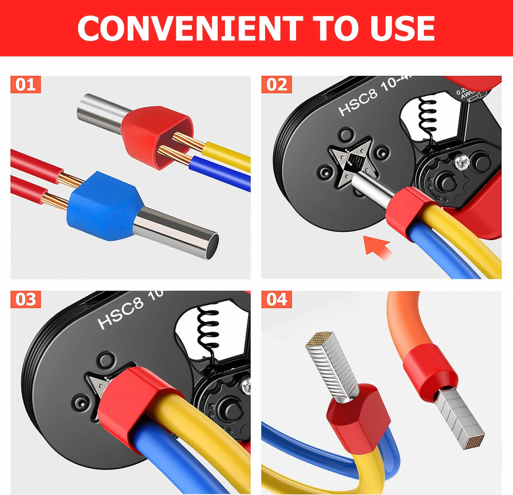 Electrical Tube Insulated Terminal VE Tubular Crimp Terminals Wire Cable Connector Ferrules Terminal Connectors Kit