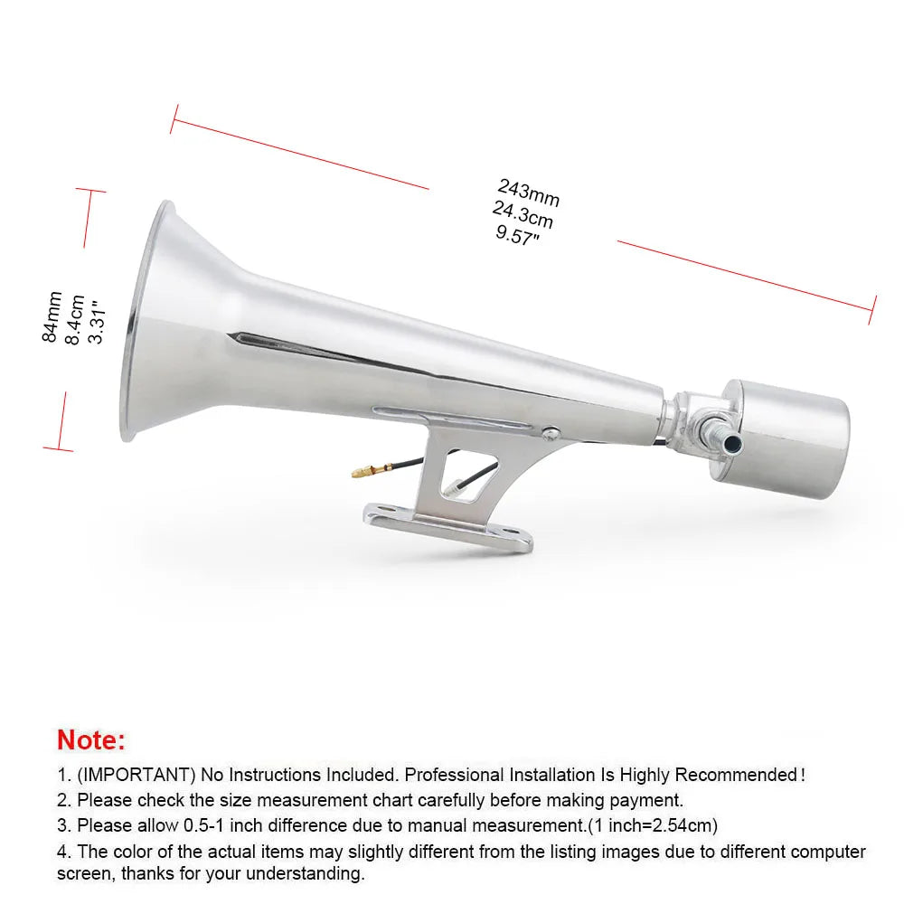 Car Air Horn Rustproof 450Hz 120dB Iron/plastic Truck Whistle Horn for 12V 24V Boat Yacht RV Motocycle Car Whistle Horn