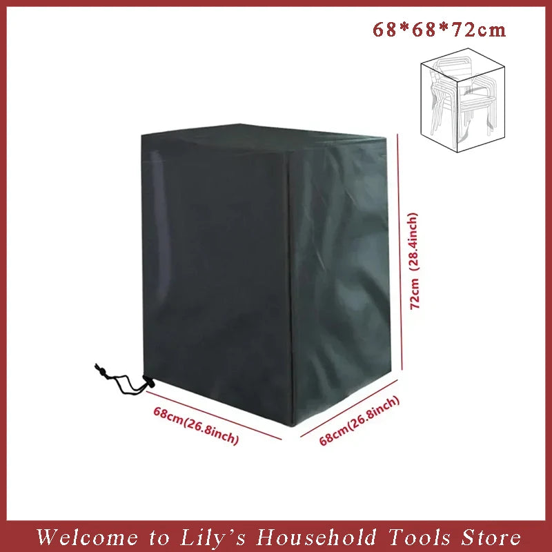 Stacked Chair Dust Cover Outdoor Garden Patio Furniture Protector Cover Waterproof Dustproof Chaircover Rain Cover Chair Sofa