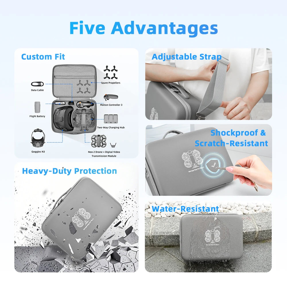 For DJI NEO 2 Portable Carrying Case Hard EVA Storage Bag Waterproof Protective Battery Box Storage Case For NEO2 Accessory Case