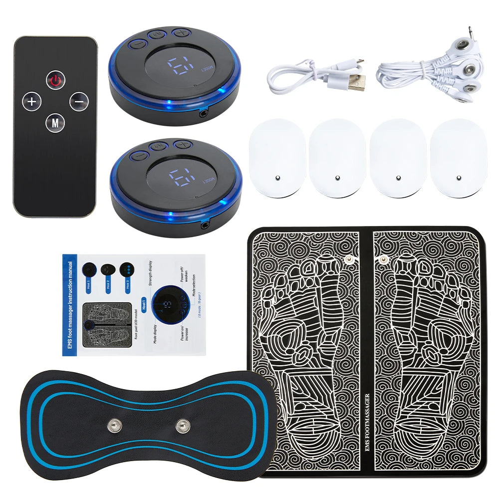 EMS Foot Massager Mat Electric TENS Foot Massage Pad Foldable Muscle Stimulator