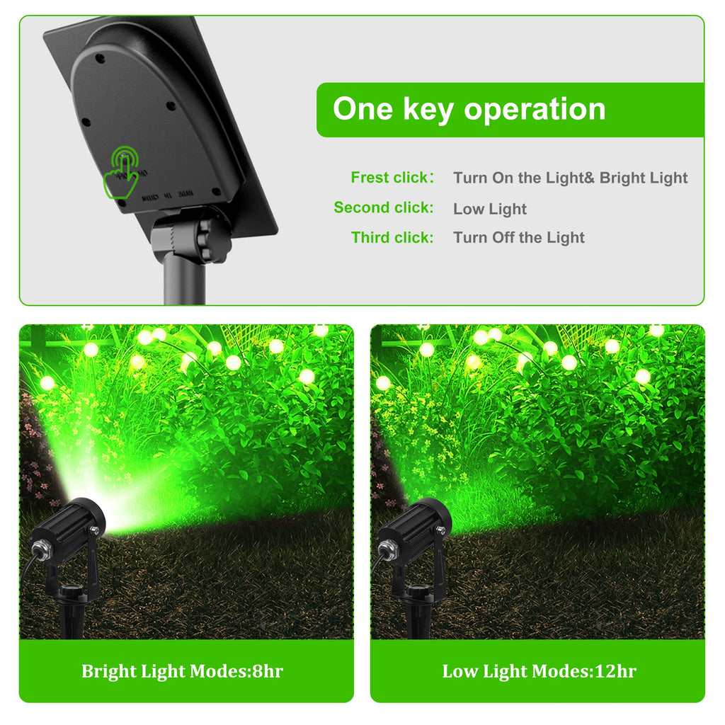 Super Bright Green Solar LED Light Outdoor Aluminum Solar Spotlight Solar Garden Light Outdoor IP65 Waterproof Solar Lawn Light