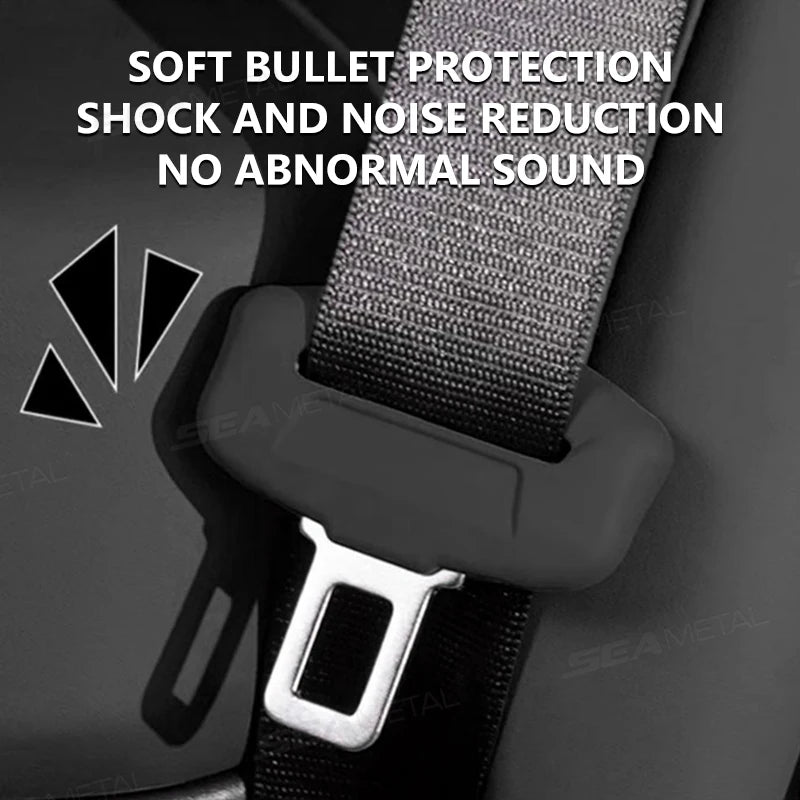 SEAMETAL Car Seat Belt Buckle Protector Cover 2Pcs Soft Silicone Anti-Collision Case Universal Seat Belt Buckle Protection Cover