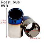 2pcs Stainless Steel Exhaust Muffler Tip Covers 7-9.5cm Black/Silver/Blue for Audi/VW
