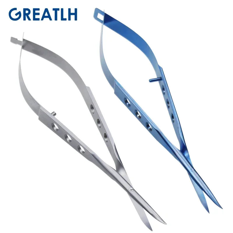 Autoclavable Ophthalmic Conjunctival Scissors Blunt Curved Tip, Stainless Steel or Titanium 1pc