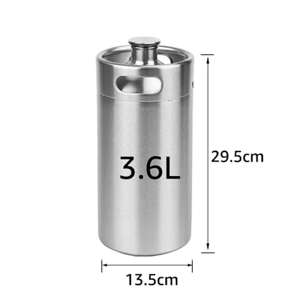 Mini Beer Keg Growler Craft Beer Barrel Carbonated Dispensing Container, 2L-5L