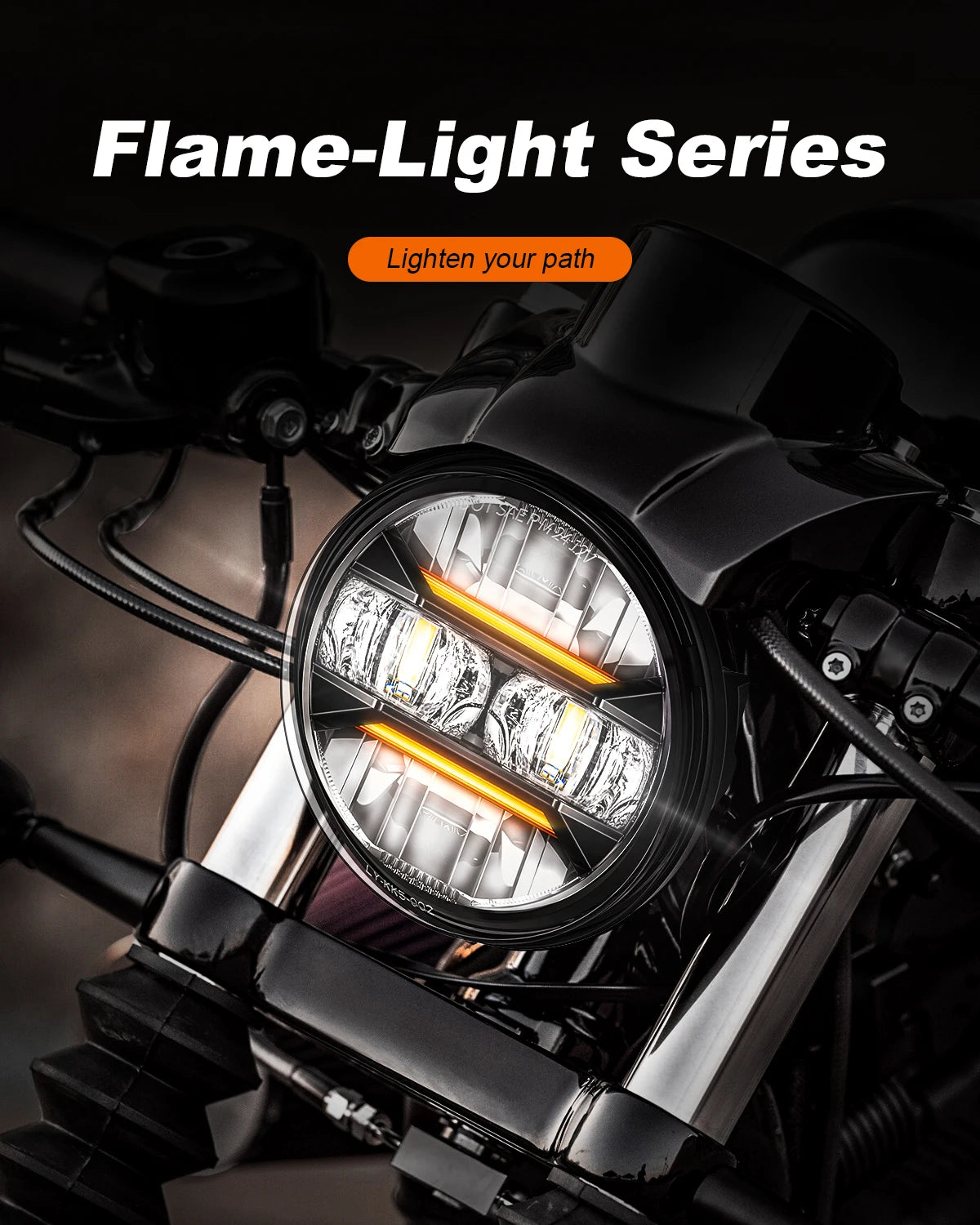 Motorcycle 5.75 Inch LED Headlight Projector Angel Eyes H4 5 3/4" Headlamp DRL Turn Signal For Harley Sportster Dyna Iron 883