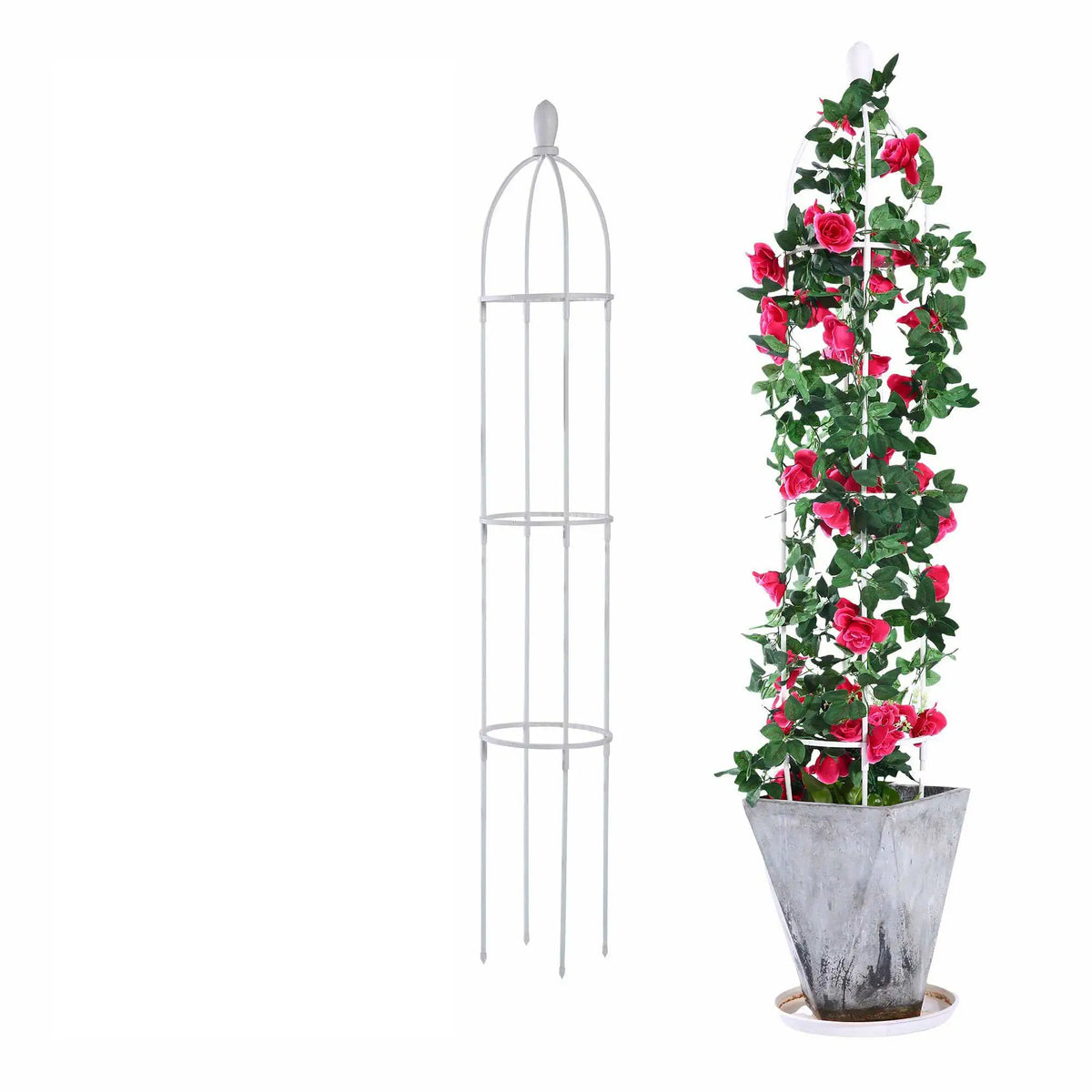 1 Pcs Garden Trellis for Climbing Plants  Outdoor Tower Obelisk Garden Trellis Tall Potted Plants Support Flowers