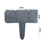 10pcs Plastic Folding Fence Imitation Stone Garden Barrier Outdoor Lawn Decoration Easy Assembly Durable Splicing Fence for Yard