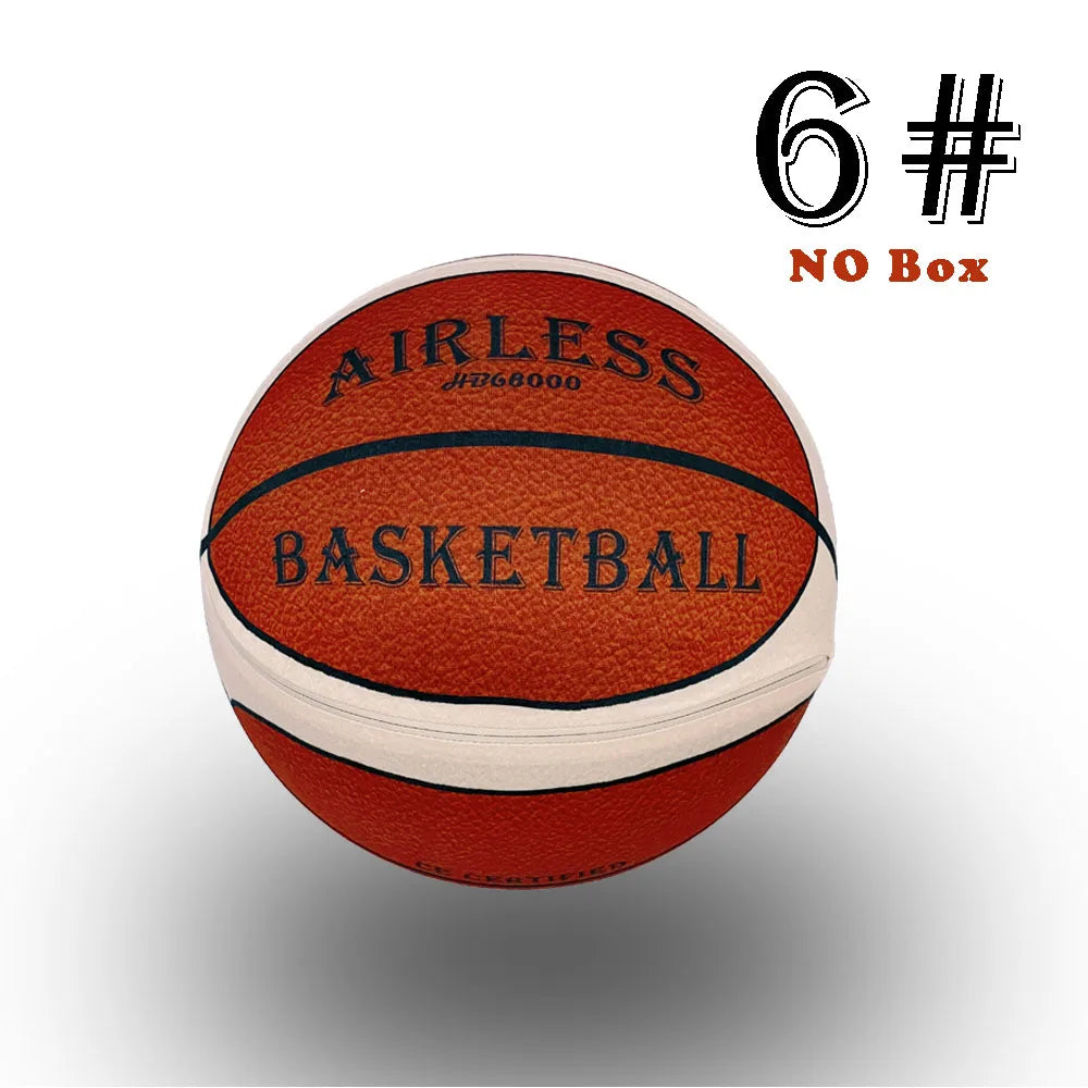 Silent Basketball Size 7#(29.5")6#/5# Dribbling Indoor Grooved Airless Foam Basketball Quiet Dribbling Training Silent Ball Gift