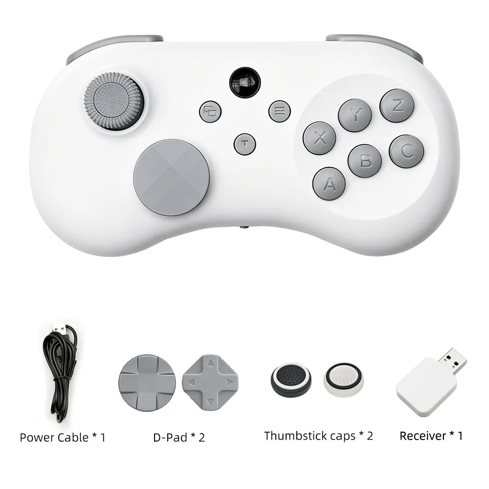 Y04 Wireless Game Controller Hall Effect Joystick, Turbo Back Buttons, Black/White