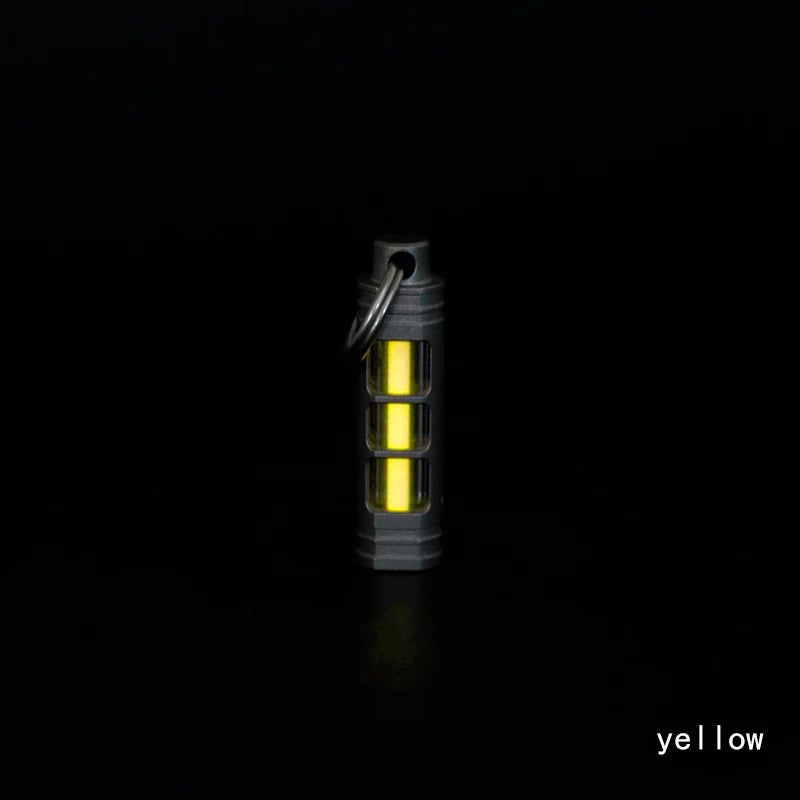 Titanium Alloy Luminous Night Signal Light Outdoor EDC Luminous 3.5*25mm Fluorescent Tube Self-illuminating Key Chain betalight