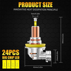 2Pcs 300W 80000LM Led Light 3D H7 H4 H11 LED Car Headlight Canbus H8 9005 HB3 9006 HB4 for Car 360 Turbo HeadLamp Wireless 6000K