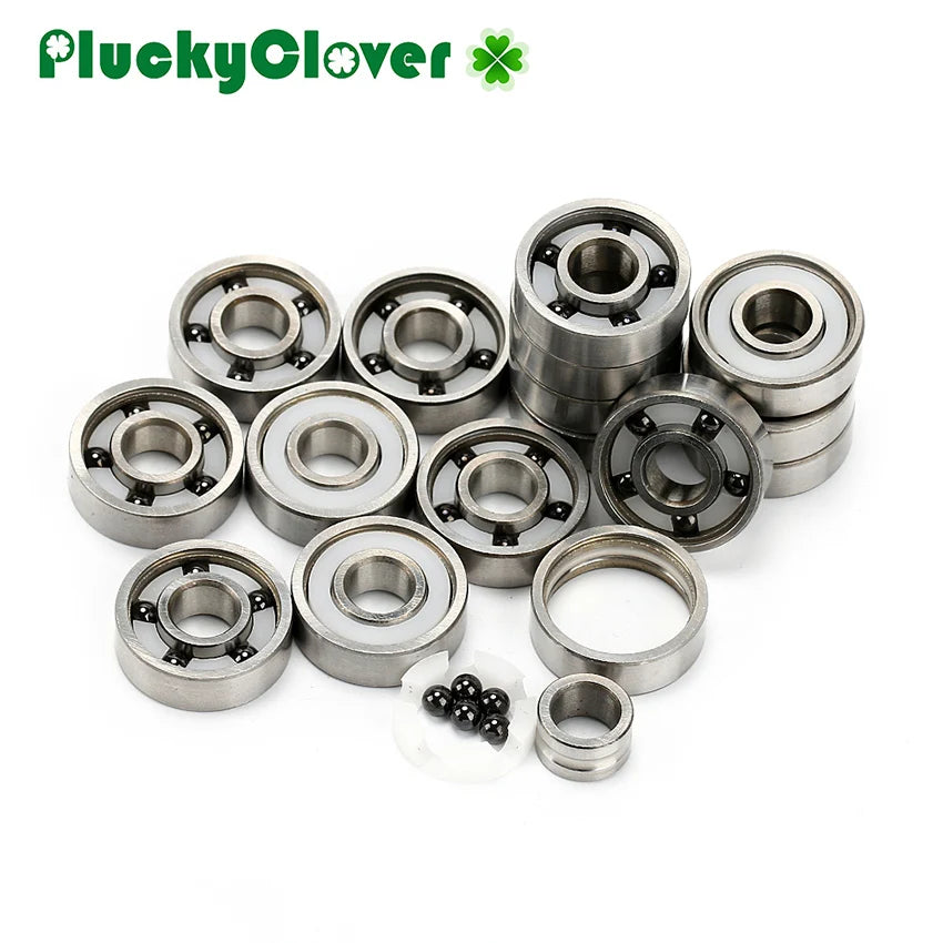608 RS Black Ceramic Ball Bearings for Inline Skates, 5 Ball, 10pc or 16pc Set