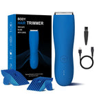 Men's Electric Groin & Body Shaver - Waterproof Dual Head Trimmer Kit w/ LED Light & Foil Blades
