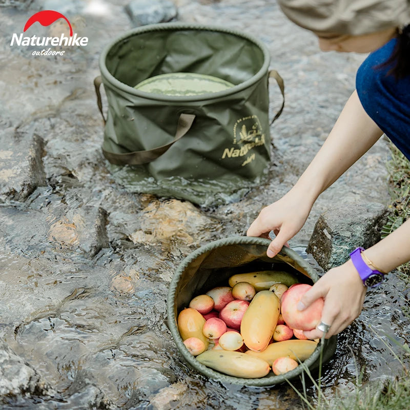 Naturehike Folding Bucket Waterproof Water Sink Bucket Portable OutdoorTravel Foldable Water Basin Camping Hiking Storage Bucket