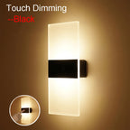 USB Recharge Wall Lamp Touch Motion Sensor Switch Indoor Acrylic Night Lights Bedroom Bedside Wall Sconce Nordic LED Wall Light