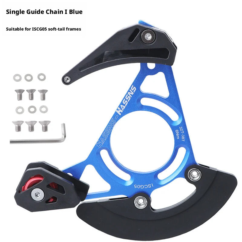 MTB Chain Guide Single Chainring Stabilizer 32-38T Anti-Drop Device, Black/Blue/Red