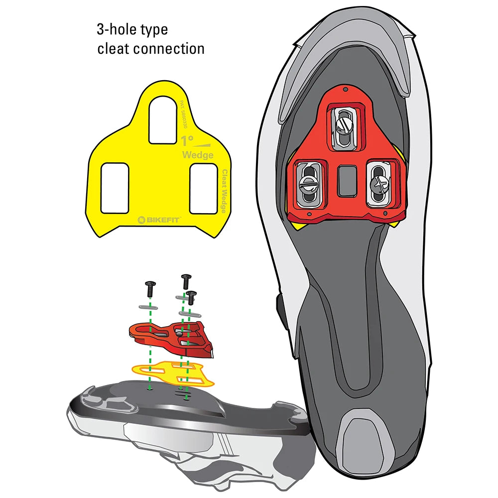 BikeFit Cleat Wedges for Shimano Road SPD-SL & MTB SPD ATAC SpeedPlay Crank Bros Cleats 8 pcs/Pack Bike Fitting