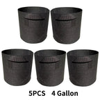 5 Pack Grow Bags, Garden Planting Nonwoven Fabric Pots with Reinforced Handle(3 Gallon，4 Gallon, 5 Gallon, 7 Gallon, 30 Gallon)