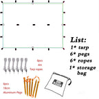 with 6 ropes 6 pegs / Green 3x4m