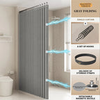 Fashionable Foldable Double-Sided Magnetic Shower Curtain Thick Fabric Home Decor Shower Partition Curtain for Bathroom Decor
