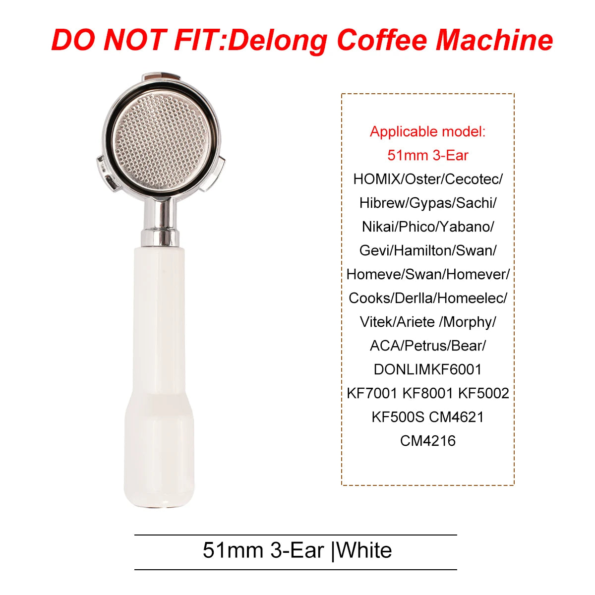 51mm Coffee Bottomless Portafilter With Filter Basket For Homix H11 Oster Cecotec Hibrew Espresso Machine Handle Cafe Tools