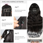 4Pcs/Set 20Inch Synthetic Hair Clip In Long Wavy Thick Hairpieces For Women Full Head Synthetic Hair Extensions Ombre Hairpieces