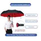 Windproof Double Layer Automatic Umbrella, Water Resistant Travel Umbrella - Colors