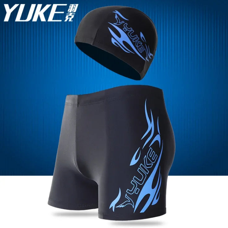 YUKE Swim suits men swimwear with Swimming Goggles Cap Ear Plugs Nose Clip and mens swim briefs swimming shorts for men swim