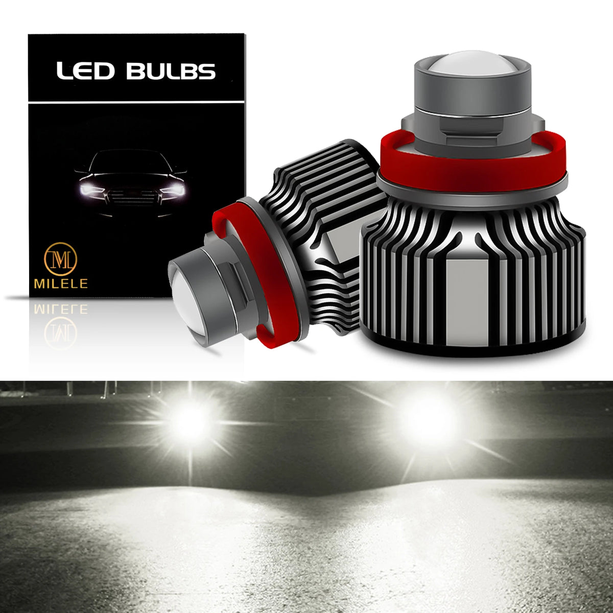 2Pcs  LED H11 9005 9006 HB3 HB4 H8 Headlight Bulbs Projector Lens Light For Car Driving Fog Lamps 6500K 3000K 8000K 12V 24V