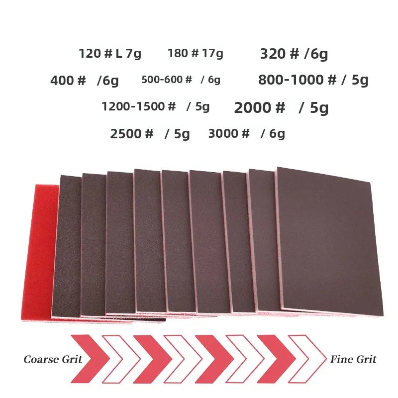 75*100MM Ultra Fine Wet Dry Sanding Sponge Blocks 10/20Pcs Assorted Grit 120-3000 Washable Reusable for Polishing Abrasive Tools