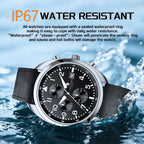 SAPPHERO Business Men's Watch Comfortable Leather Strap Water Resistant Watch with Illuminated Hands Chronograph Watch For Men