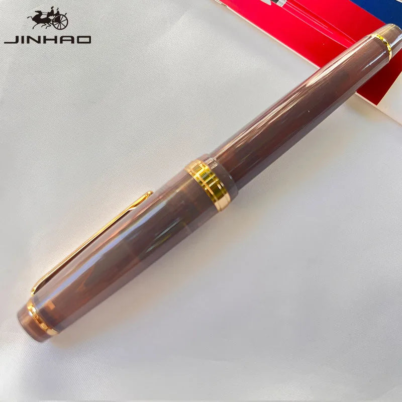Jinhao 82 Fountain Pen Golden Clip EF/F/M Nib Acrylic Ink Pen Luxury Writing Pens for Stationery Business Office School Supplies