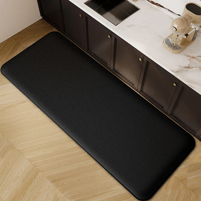 1pc Flannel Non-Slip Absorbent Floor Mat Runner, Apricot/Black/Blue/Gray, 40x60-60x200cm