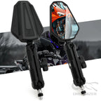 Universal Motorcycle Handlebar Side Mirrors, Adjustable Angle Folding, 1 Pair