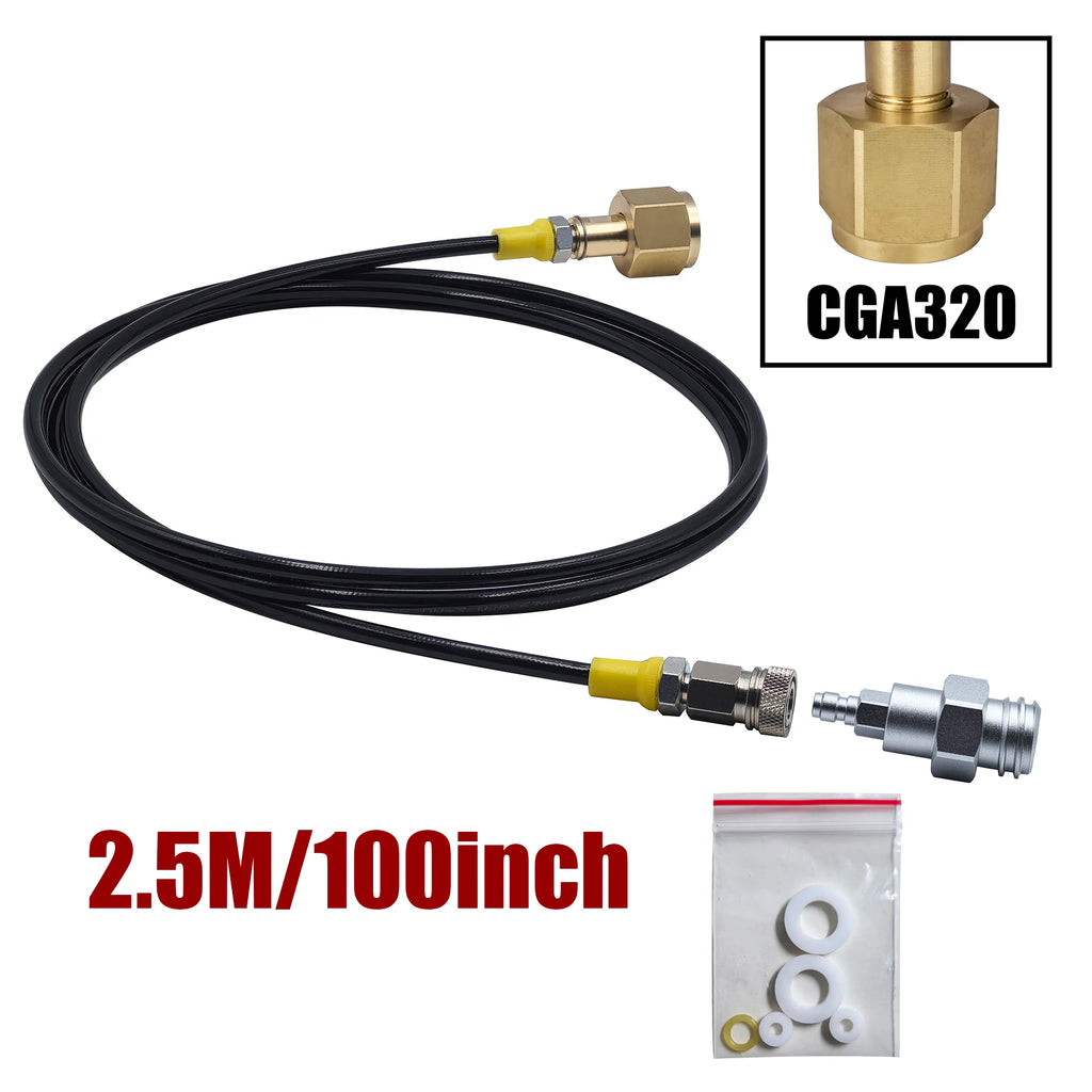 Soda Water Machine External Carbon Dioxide Cylinder TR21 Fill Adapter Kit Soda Maker CO2 Filling Station with Hose