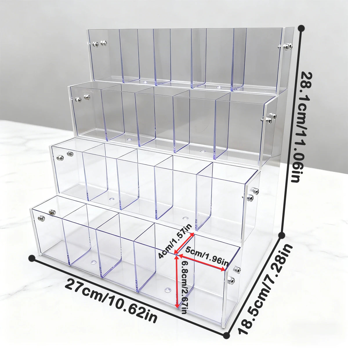 Multi-Layer Acrylic Transparent Step Storage Rack for Cosmetics/Decorations/Office Supplies Retail Display Box Organizer Cabinet
