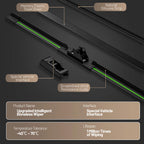 VW Caddy MK2-MK5 Front Windshield Wiper Blades Set 2pcs, Black, 1995-2023