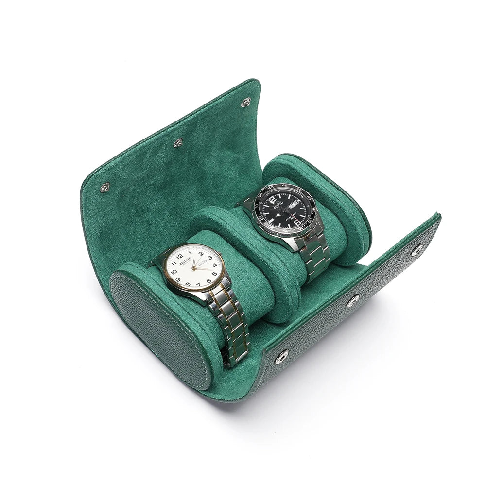 Embers Green Watch Roll 1 2 3 slots Luxury Genuine Watch Storage Box Travel Bag Watch Case Gift Box For Rolex