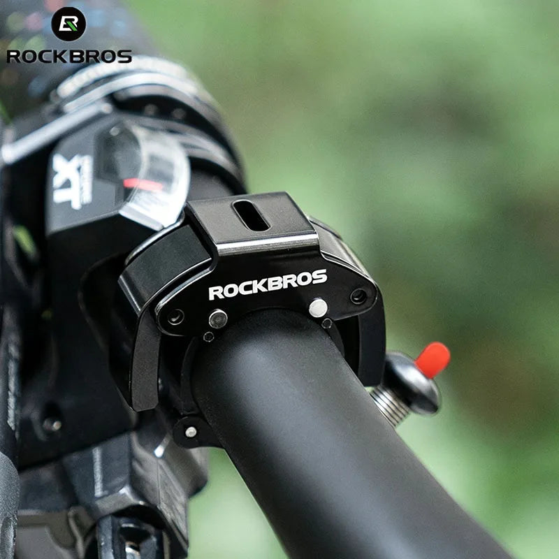 ROCKBROS Cycling Bell Classical Stainless Black Red Horn Bicycle Handlebar Bell Horn Crisp Sound Bike Horn Bells Accessories