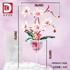 MOC Building Blocks Orchid Flowers Bouquet Flower Blocks Bonsai Plant Model Bricks Romantic DIY Home Decoration Toy for Kid Gift
