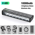 Bicycle Light Front 8/17LED 25500Lumen Bike Light 10000mAh Waterproof Flashlight USB Charging MTB Road Cycling Lamp Accessories
