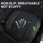 SEAMETAL Full-Wrapped Car Seat Cover Breathable Hole PU Car Front Seat Cushion Universal Anti Slip Auto Chair Protector Cover