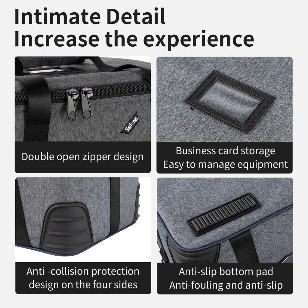Selens 2026 Waterproof Zipper Storage Bag Photo Studio Kits Photography Equipment Hard-sheel Liner High Capacity Camera Lens Bag