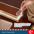 Acrylic Tiramisu Box – Transparent Dessert Mold for Cake, Pastry & Mousse | Food-Grade Reusable Baking Container