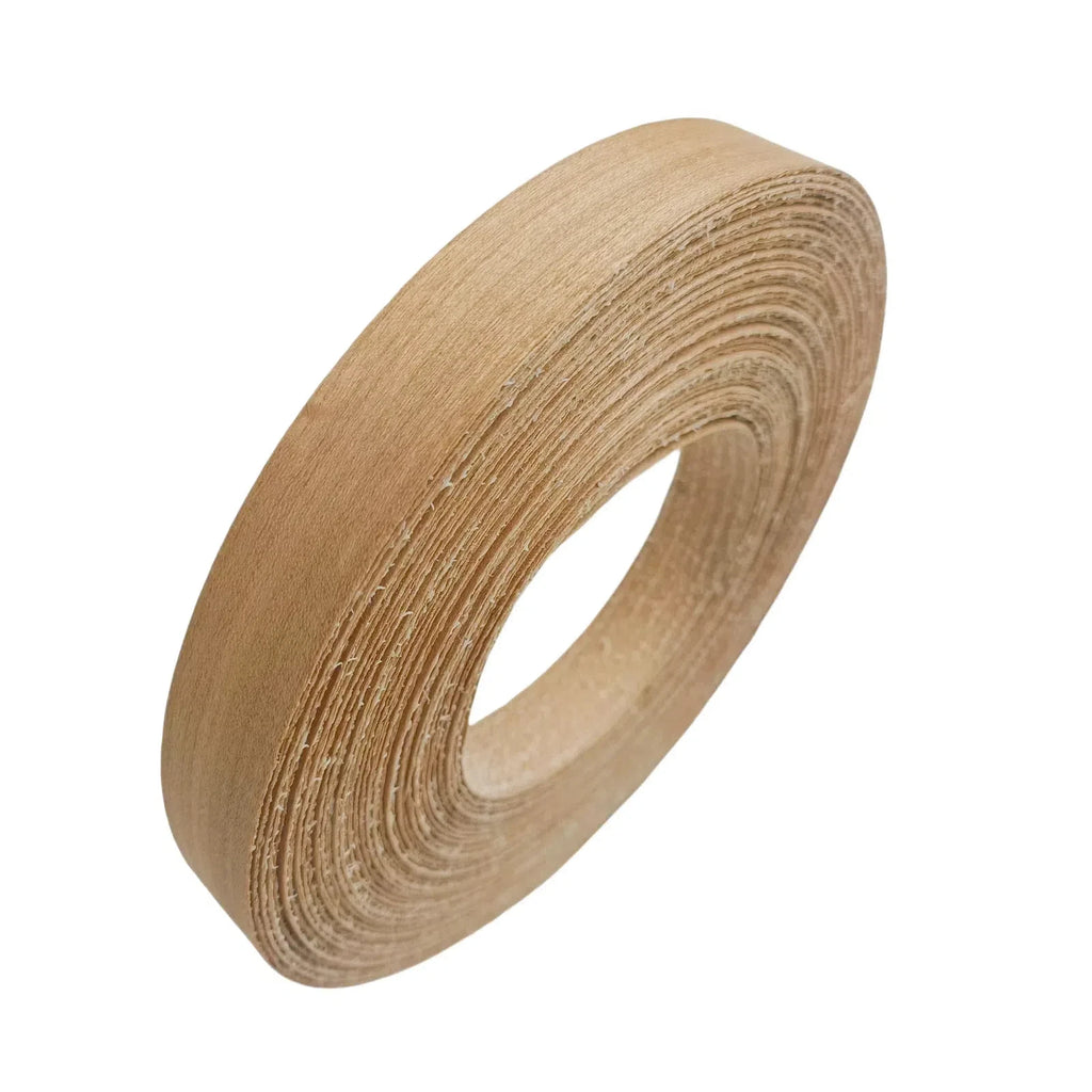 Pre-glued Maple/Birch/Oak/Pine/Walnut/Cherry/Ash/Acacia Wood Edge Banding Strip,Iron on Veneer Edging Trim for Furniture Repair